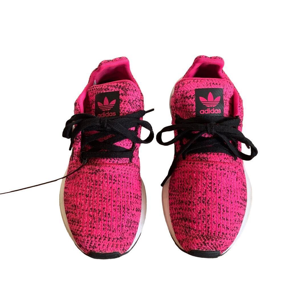 Adidas Swift Run J Sneakers Pink Black Women's Size 6 Girl's Size 4 - Picture 3 of 10